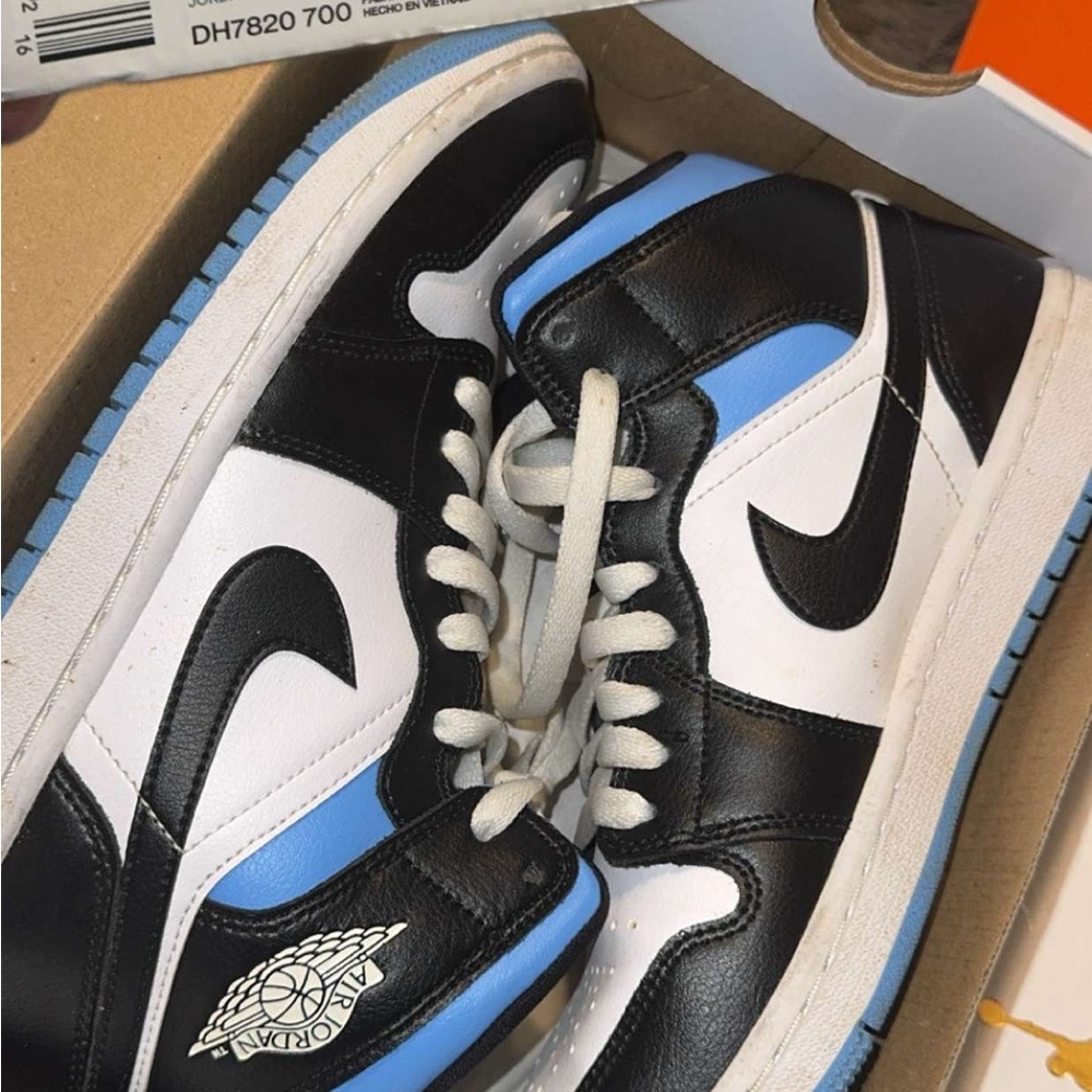 Nike Air Jordan Black and Light Blue Sneakers